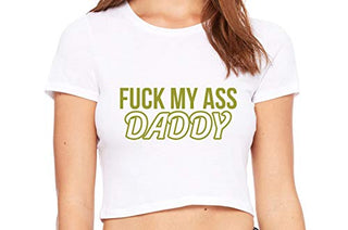 Knaughty Knickers Fuck My Ass Daddy Anal Sex Submissive White Crop Tank Top