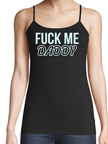 Knaughty Knickers Fuck Me Hard Daddy Pound Me Master Black Camisole Tank Top