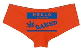 Knaughty Knickers Women's Hello My Name is Baked Weed Hot Sexy Boyshort