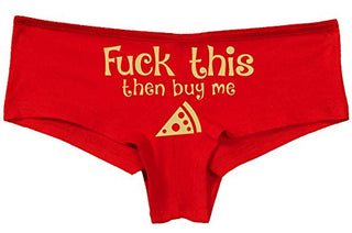 Knaughty Knickers - Spank This Ass Then Buy Me Pizza Boy Short Underwear - Okay Then Pizza Boyshort Panties