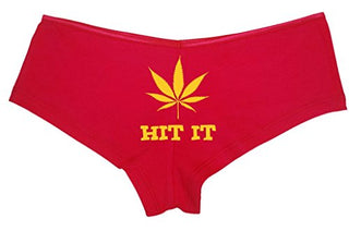 Knaughty Knickers Women's Hit It Pot Leaf Weed Rave Cute Hot Sexy Boyshort