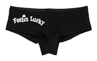 Kanughty Knickers Women's Feelin Lucky Hot Booty Funny Sexy Boyshort Black