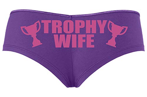 Knaughty Knickers Trophy Wife Panty Game Shower Gift Hotwife Sexy Purple Boyshort