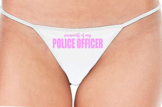 Knaughty Knickers Property of My Police Officer LEO Wife White String Thong