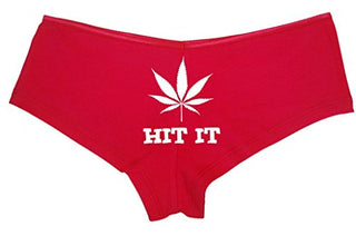 Knaughty Knickers Women's Hit It Pot Leaf Weed Rave Cute Hot Sexy Boyshort