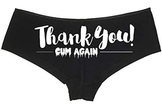 Knaughty Knickers Thank You Cum Again Sexy Flirty Cumslut Black Boyshort Panties