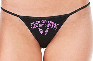 Trick or Treat, Lick My Sweets • String Thong • Black