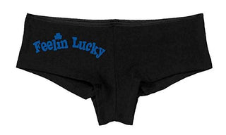 Kanughty Knickers Women's Feelin Lucky Hot Booty Funny Sexy Boyshort Black