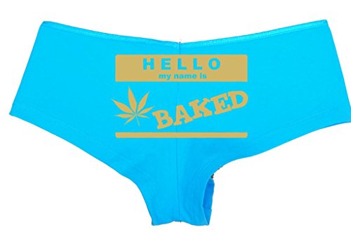 Knaughty Knickers Women's Hello My Name Is Baked Weed Hot Sexy Boyshort