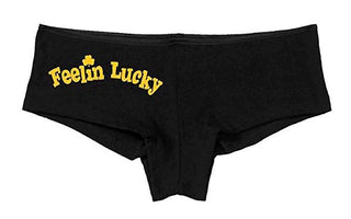 Kanughty Knickers Women's Feelin Lucky Hot Booty Funny Sexy Boyshort Black