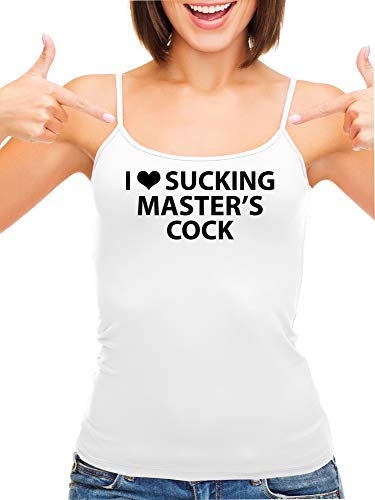 Knaughty Knickers I Love Sucking Masters Cock Blowjob Slut White Camisole Tank