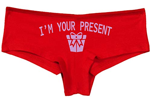 Knaughty Knickers I AM YOUR PRESENT IM I WILL BE GIFT Slutty Red Panties