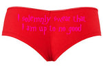 Knaughty Knickers I Solemnly Swear That I Am up to No Good Red Boyshort Panties