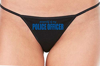 Knaughty Knickers Property of My Police Officer LEO Wife Black String Thong