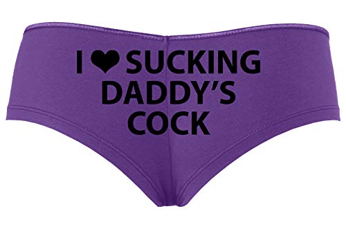 Knaughty Knickers I Love Sucking Daddys Cock DDLG Oral Slutty Purple Boyshort