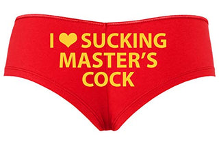 Knaughty Knickers I Love Sucking Masters Cock Blowjob Slut Slutty Red Boyshort