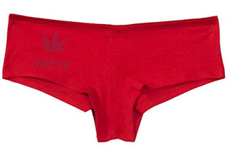 Knaughty Knickers Women's Hit It Pot Leaf Weed Rave Hot Sexy Boyshort