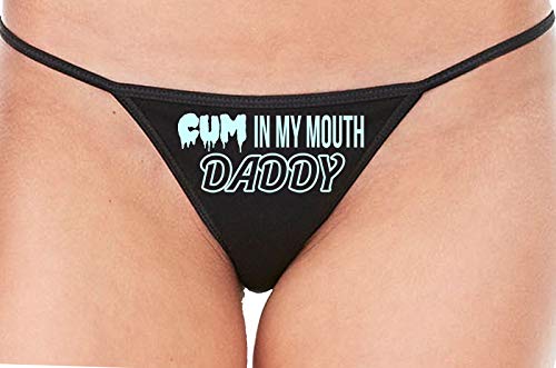 Knaughty Knickers Cum In My Mouth Daddy Oral Blow Job Black String Thong Panty