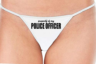 Knaughty Knickers Property of My Police Officer LEO Wife White String Thong