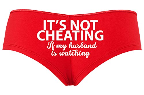 Knaughty Knickers Its Not Cheating If My Husband Watches Slutty Red Boyshort