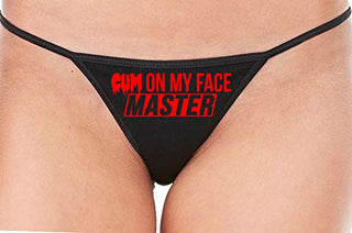 Knaughty Knickers Cum On My Face Master Cumslut Cumplay Black String Thong Panty