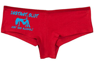 Knaughty Knickers Women's Instant Slut Just Add Alcohol Hot Sexy Boyshort