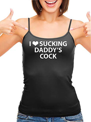 Knaughty Knickers I Love Sucking Daddys Cock DDLG Oral Black Camisole Tank Top