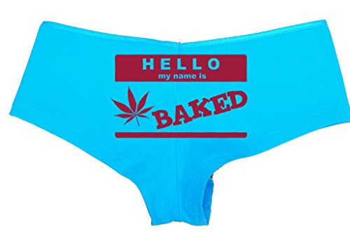 Knaughty Knickers Women's Hello My Name Is Baked Weed Hot Sexy Boyshort