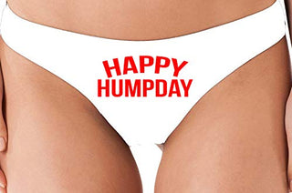 Knaughty Knickers Happy Humpday Selfies Thong Sexy White Underwear Social Media