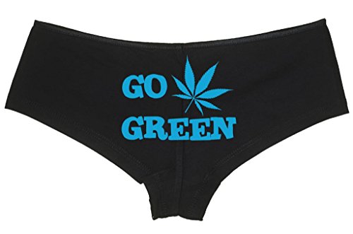 Knaughty Knickers Women's Go Green Pot Leaf Weed Hot Sexy Boyshort