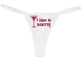 Knaughty Knickers Women's I Like It Dirty Martini Funny Thong