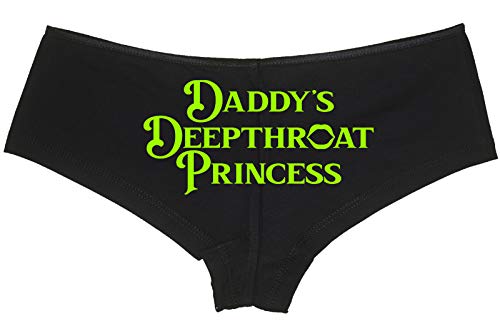 Daddys Deepthroat Princess - Black Boyshort Panties