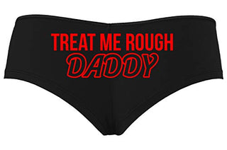 Knaughty Knickers Treat Me Rough Daddy Spank Dominate Black Boyshort Panties