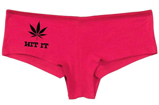 Knaughty Knickers Women's Hit It Pot Leaf Weed Rave Hot Sexy Boyshort Fuschia