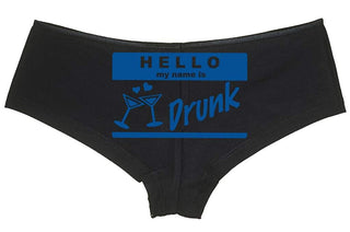 Knaughty Knickers Women's Hello My Name is Drunk Funny Hot Sexy Boyshort