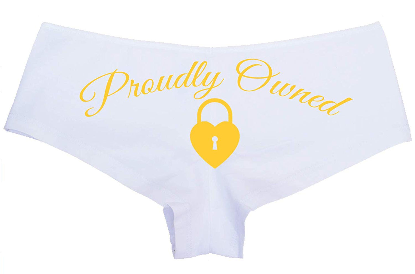 Knaughty Knickers BDSM Proudly Owned White Boyshort for Your Submissive Sub Slut