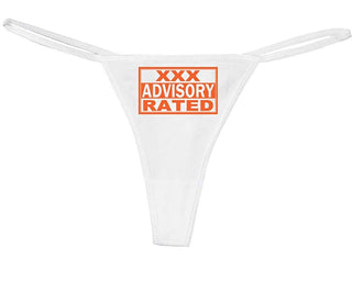 Knaughty Knickers Women's XXX Advisory Warning Label Sexy Thong