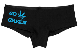 Kanughty Knickers Women's Go Green Fun Rave Booty Hot Sexy Boyshort