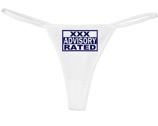 Knaughty Knickers Women's XXX Advisory Warning Label Sexy Thong