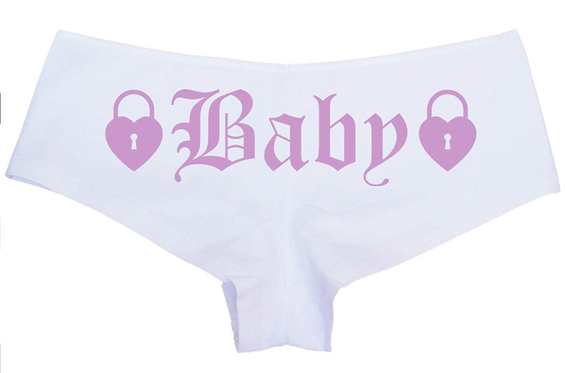 Knaughty Knickers Baby Daddy's Little Girl Princess Goth Sexy White Boyshort DDLG