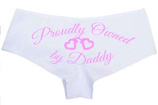 Knaughty Knickers BDSM DDLG Proudly Owned White Boyshort for Baby Girl Princess