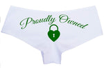 Knaughty Knickers BDSM Proudly Owned White Boyshort for Your Submissive Sub Slut