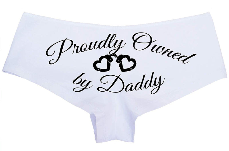Knaughty Knickers BDSM DDLG Proudly Owned White Boyshort for Baby Girl Princess