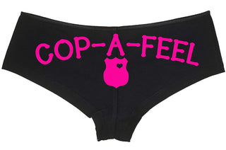 Cop A Feel Leo Police Wife Boyshort Panties The Panty Game cop Party Bridal Gift