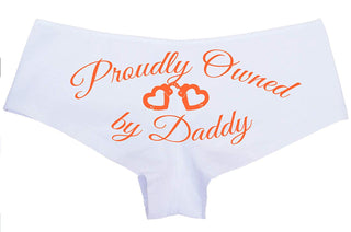 Knaughty Knickers BDSM DDLG Proudly Owned White Boyshort for Baby Girl Princess