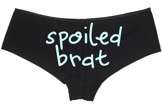 Knaughty Knickers Spoiled Brat DDLG Sexy Black Boyshort Panties for Little Sub