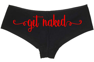 Knaughty Knickers Get Naked Cute Flirty Fun Suggestive Sexy Black Boyshort Panty