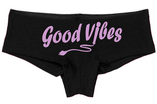 Knaughty Knickers Good Vibes Magic Wand Vibrator Sexy Black Boyshort Cute Flirty