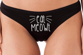 Knaughty Knickers Eat Meowt Pussy Cat Whiskers Kitten Oral Sex pet Play Thong