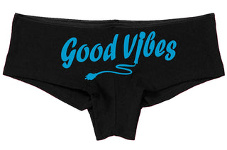 Knaughty Knickers Good Vibes Magic Wand Vibrator Sexy Black Boyshort Cute Flirty